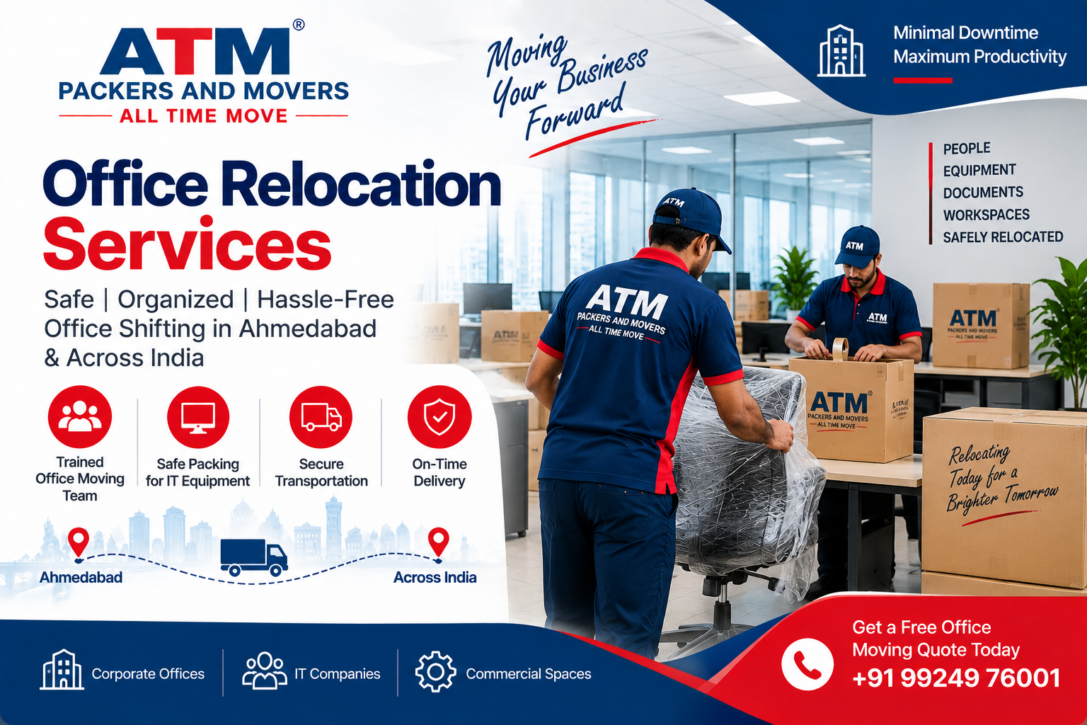 Office Relocation Services in Ahmedabad by ATM Packers and Movers